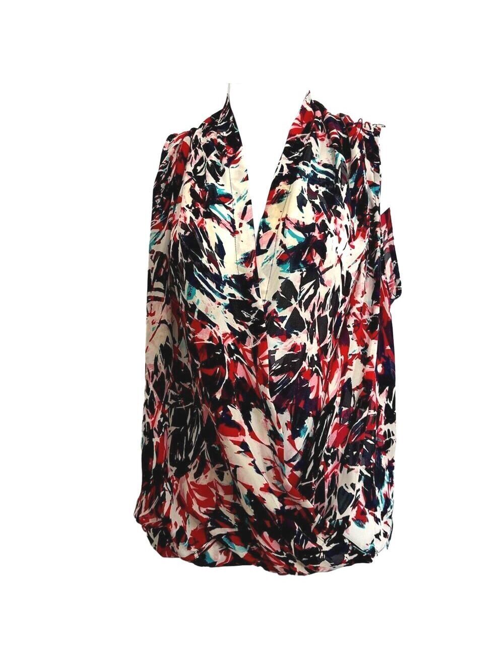 Parker Women's Sleeveless Twist Front Blouse Medium Designer